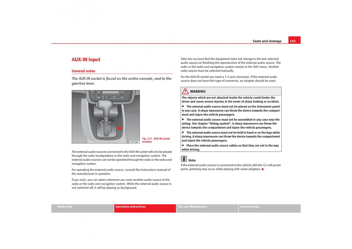 Seat Alhambra I 1 owners manual / page 145