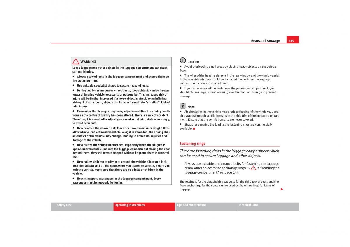 Seat Alhambra I 1 owners manual / page 147