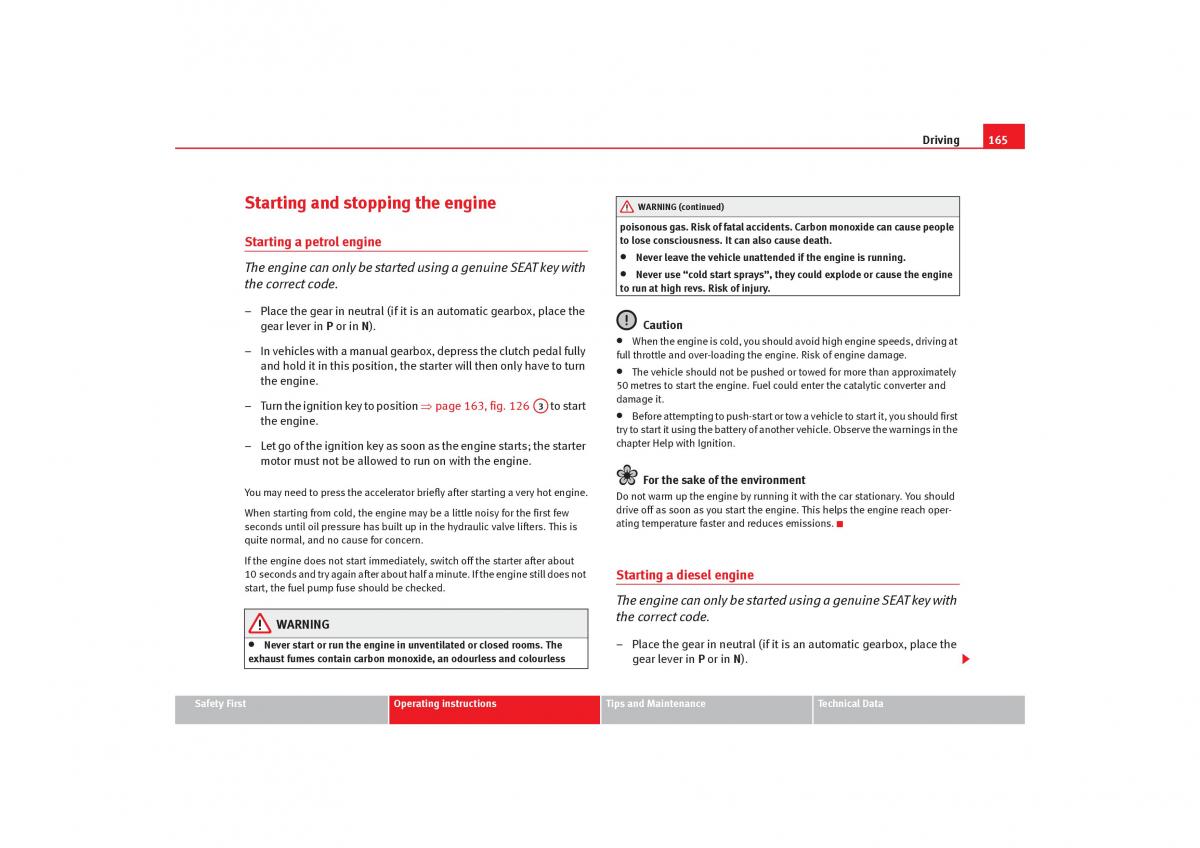 Seat Alhambra I 1 owners manual / page 167