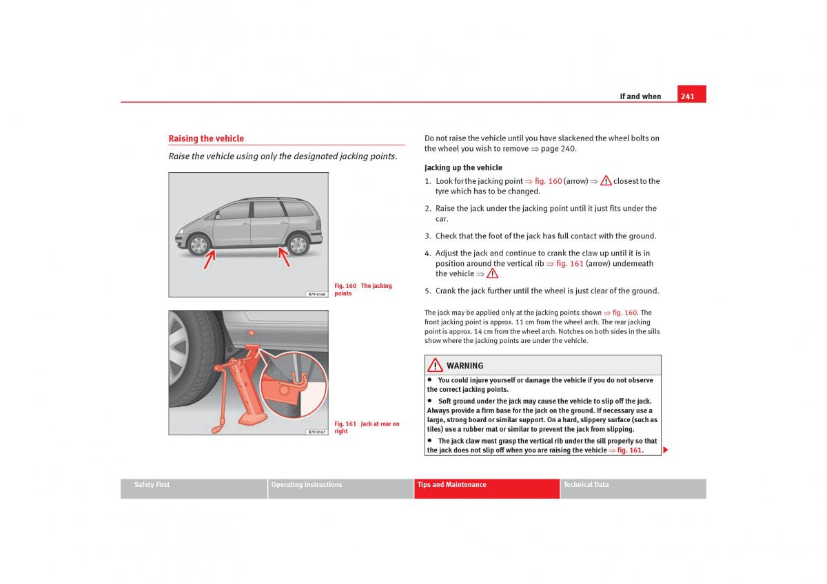 Seat Alhambra I 1 owners manual / page 243