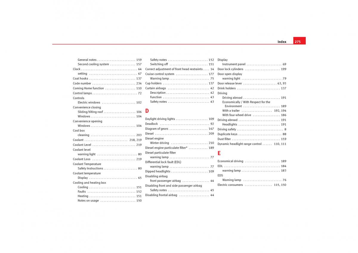 Seat Alhambra I 1 owners manual / page 277