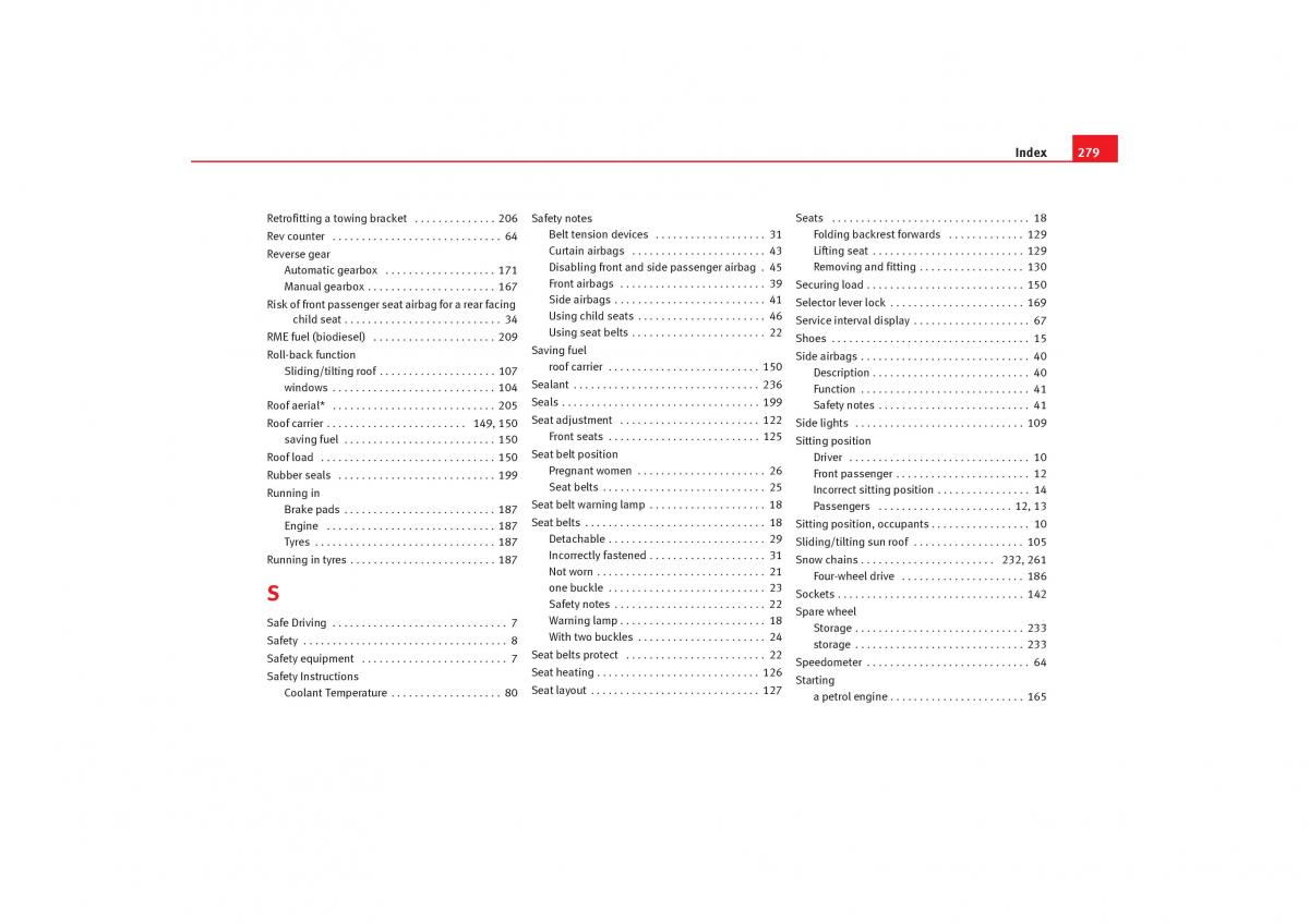 Seat Alhambra I 1 owners manual / page 281