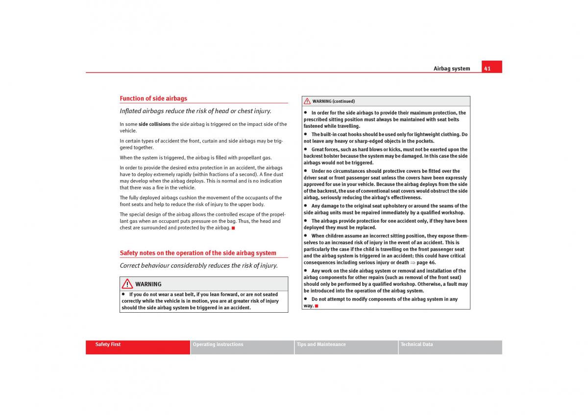 Seat Alhambra I 1 owners manual / page 43