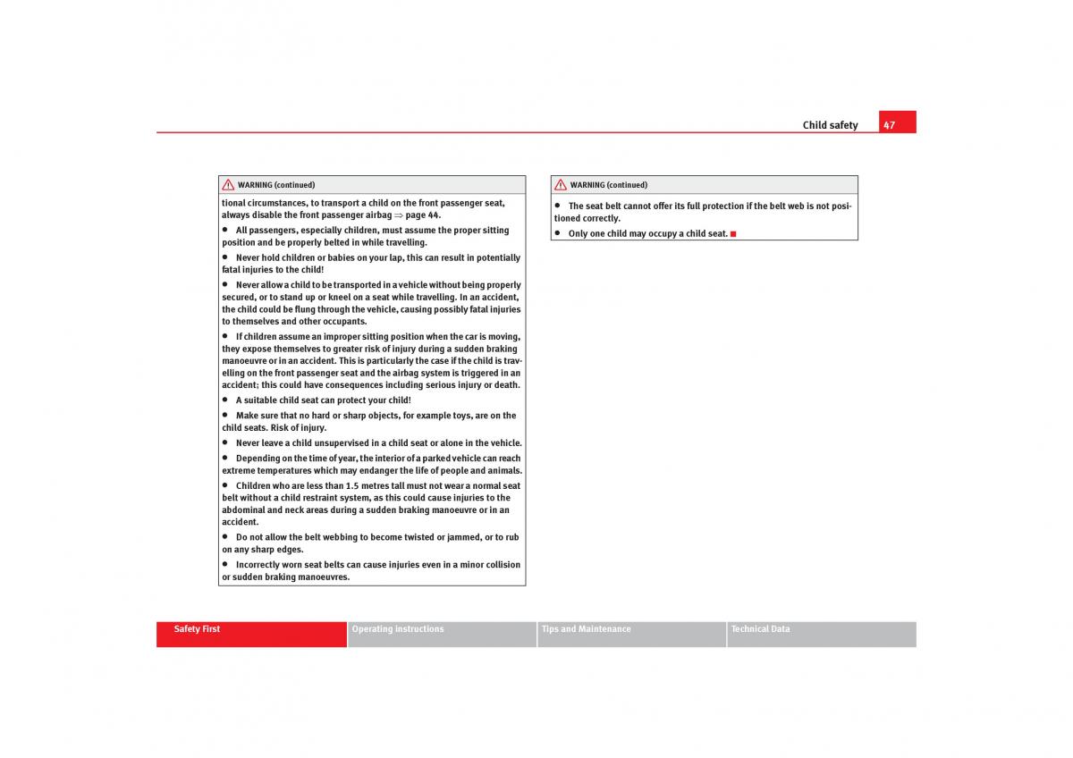 Seat Alhambra I 1 owners manual / page 49