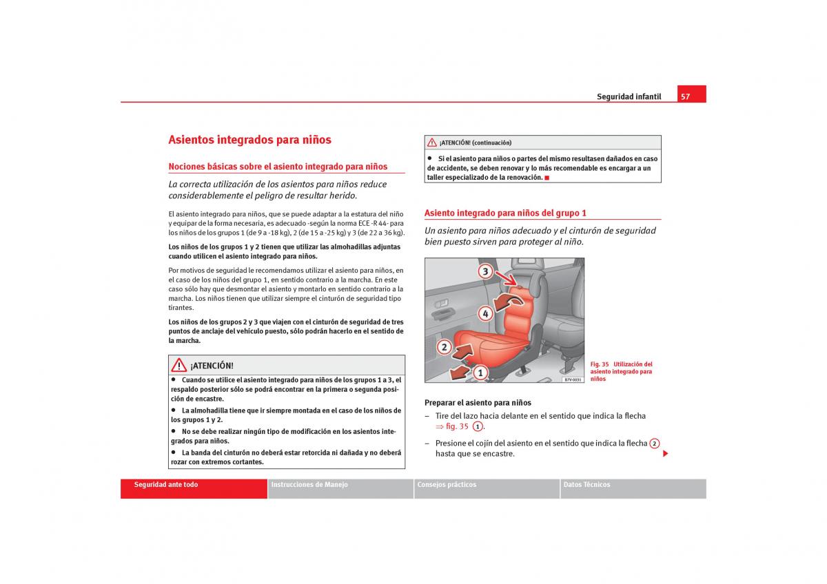 Seat Alhambra I 1 manual del propietario / page 59