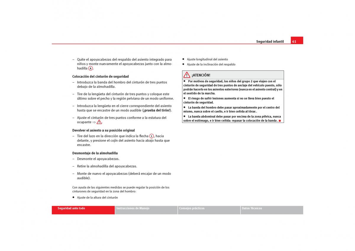 Seat Alhambra I 1 manual del propietario / page 63