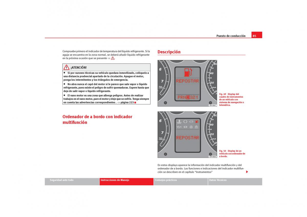 Seat Alhambra I 1 manual del propietario / page 87