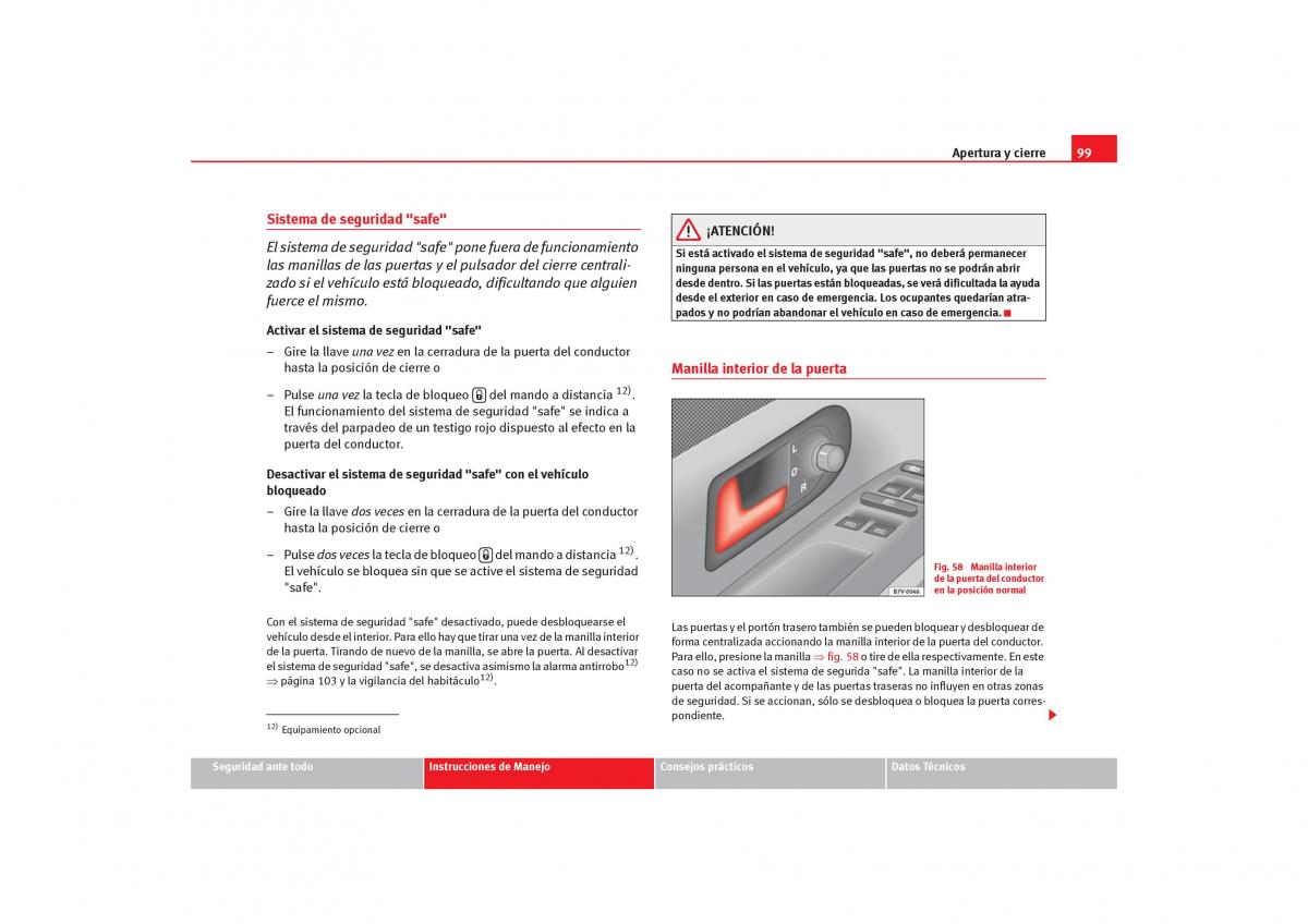 Seat Alhambra I 1 manual del propietario / page 101