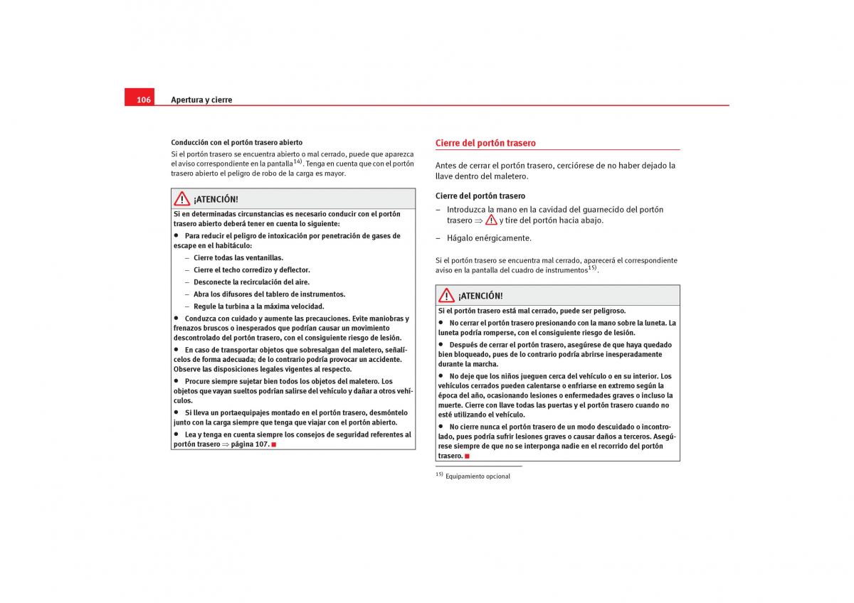 Seat Alhambra I 1 manual del propietario / page 108