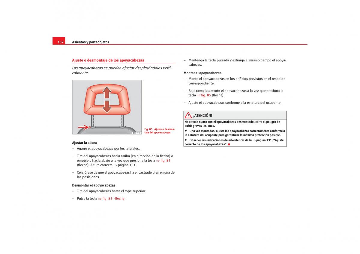 Seat Alhambra I 1 manual del propietario / page 134