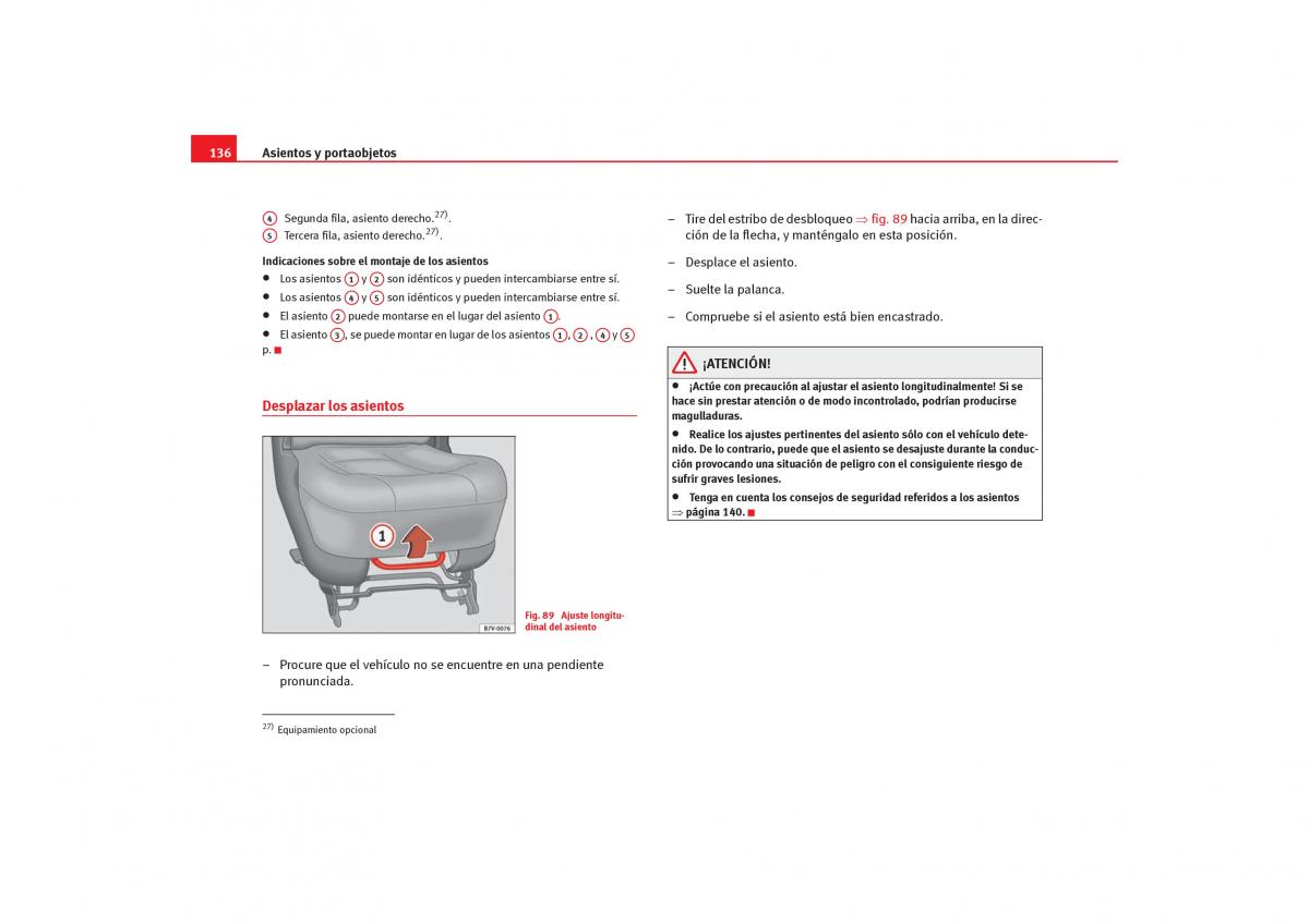 Seat Alhambra I 1 manual del propietario / page 138