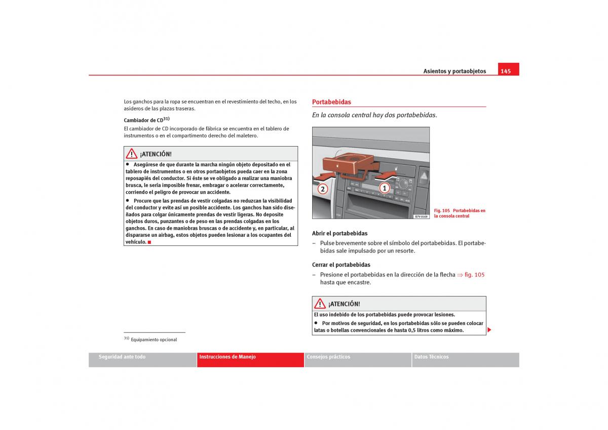 Seat Alhambra I 1 manual del propietario / page 147