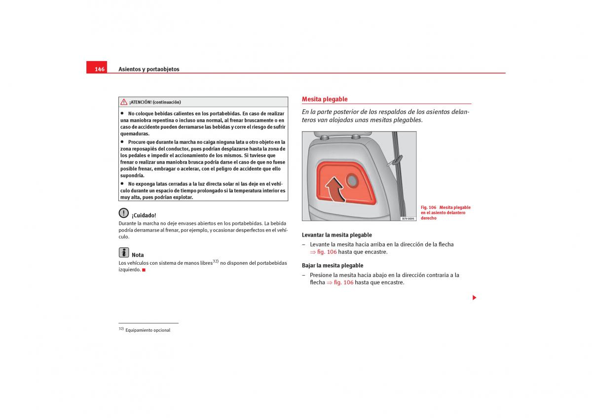 Seat Alhambra I 1 manual del propietario / page 148