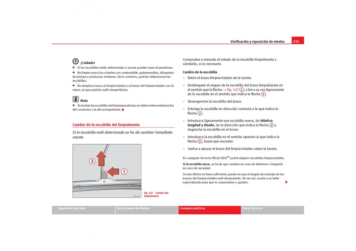 Seat Alhambra I 1 manual del propietario / page 237