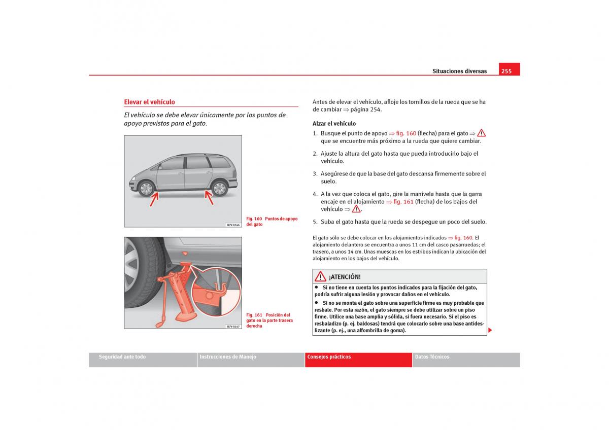 Seat Alhambra I 1 manual del propietario / page 257