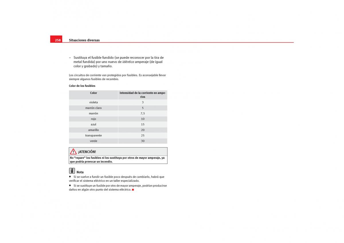 Seat Alhambra I 1 manual del propietario / page 260