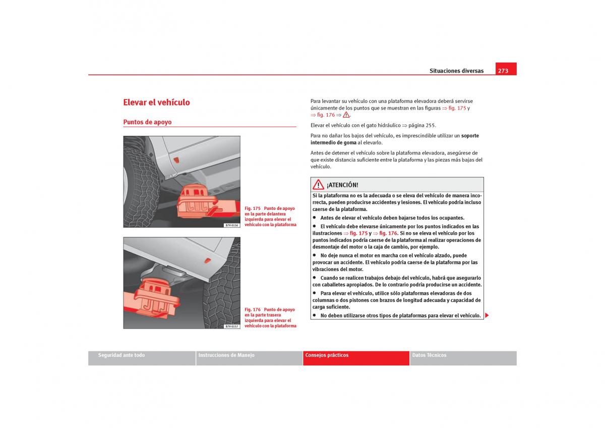 Seat Alhambra I 1 manual del propietario / page 275