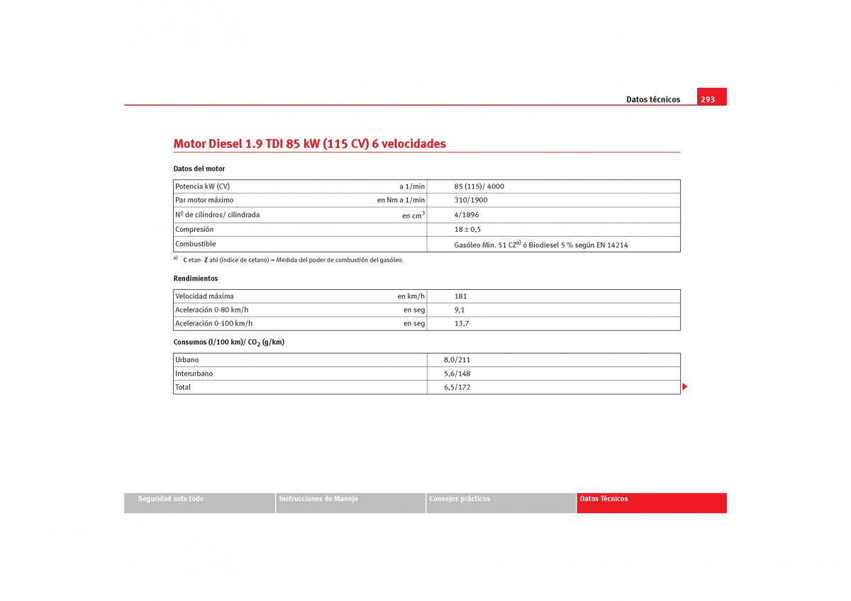 Seat Alhambra I 1 manual del propietario / page 295