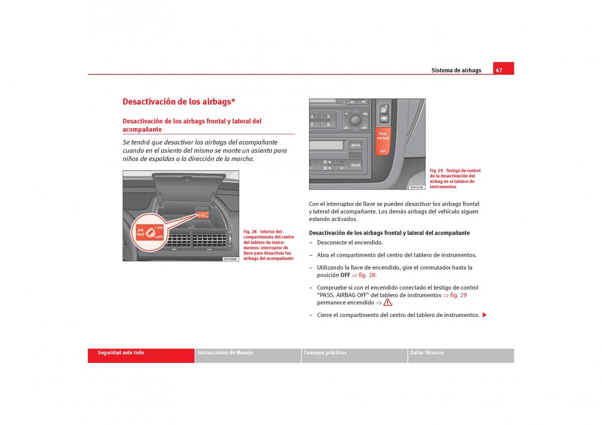 Seat Alhambra I 1 manual del propietario / page 49