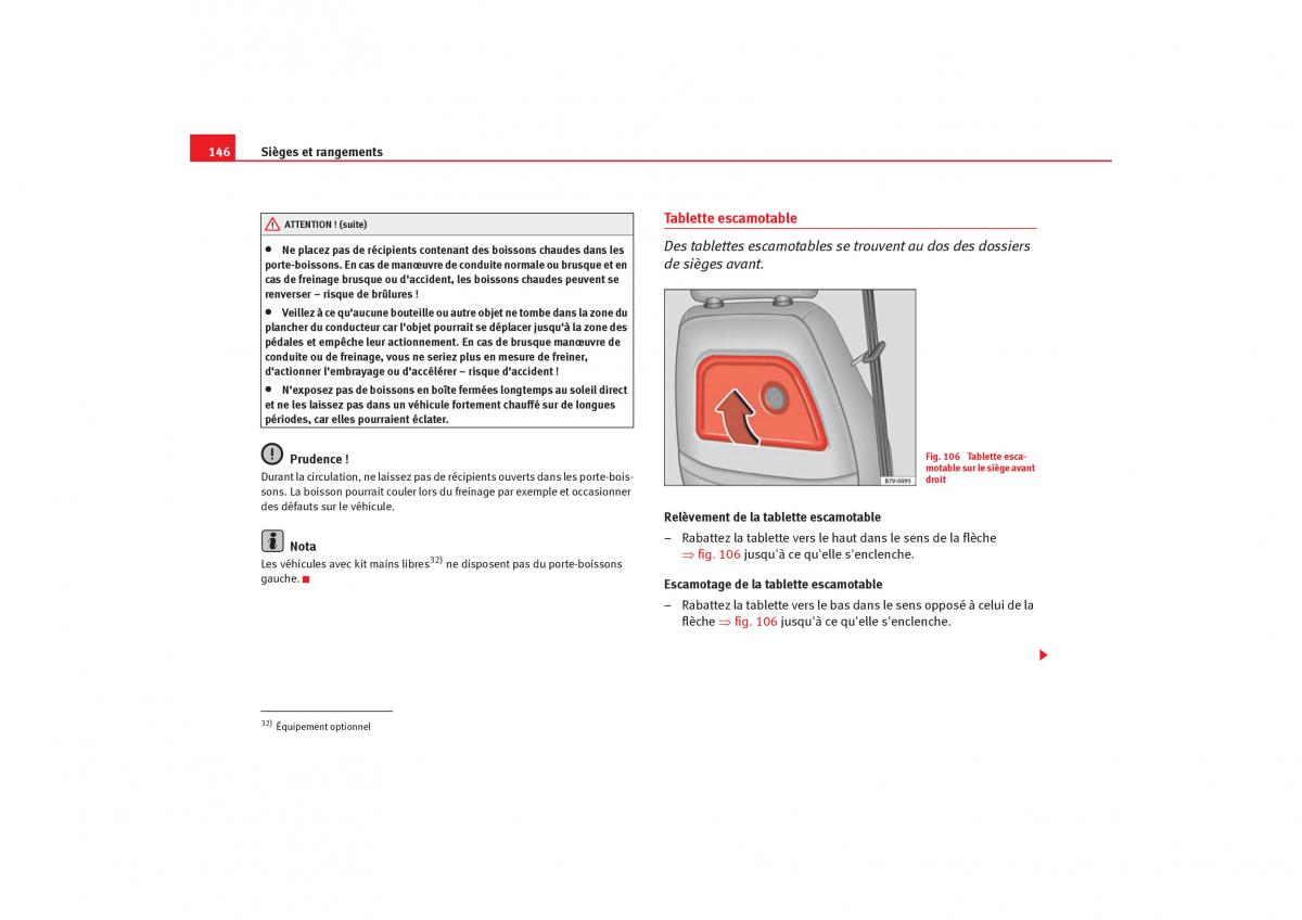 Seat Alhambra I 1 manuel du proprietaire / page 148