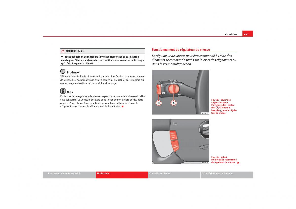 Seat Alhambra I 1 manuel du proprietaire / page 189