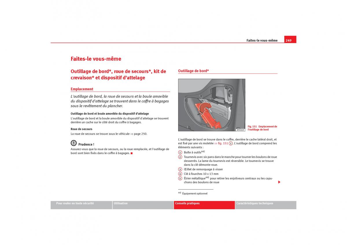 Seat Alhambra I 1 manuel du proprietaire / page 251