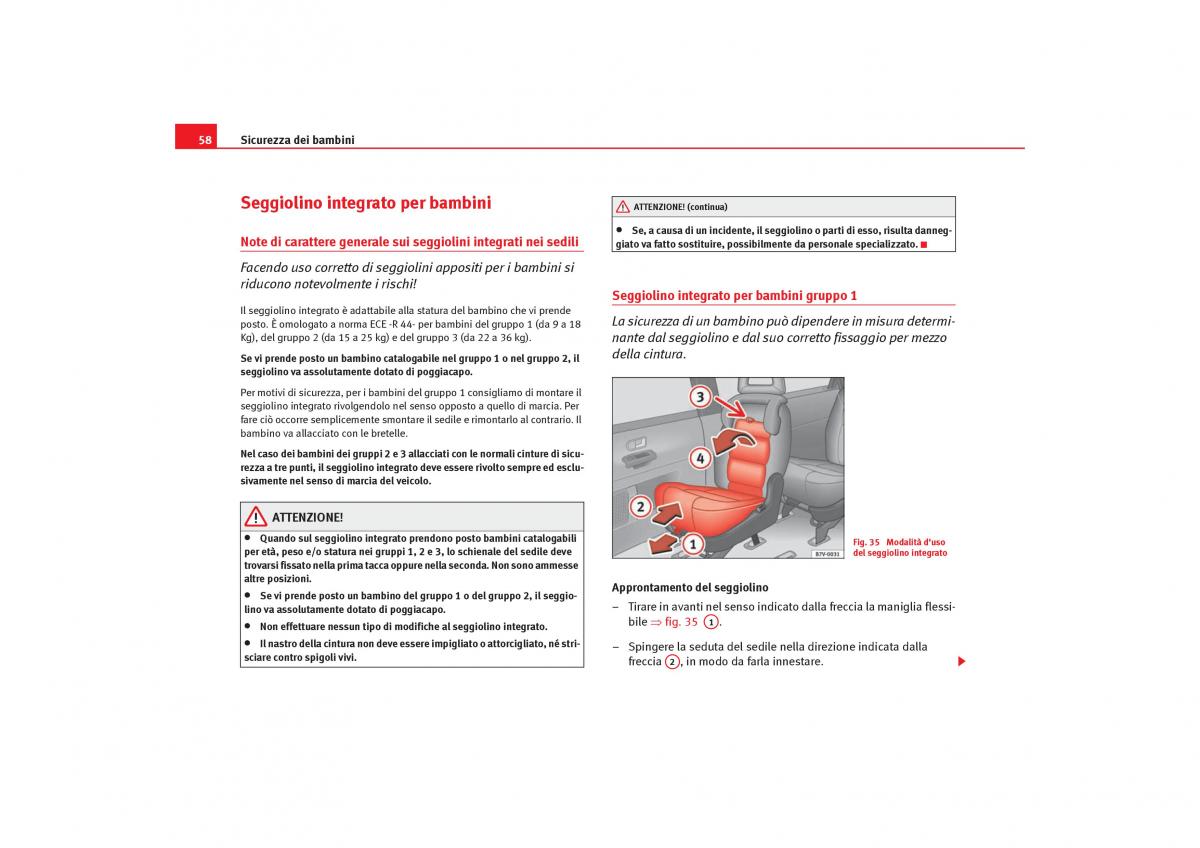 Seat Alhambra I 1 manuale del proprietario / page 60