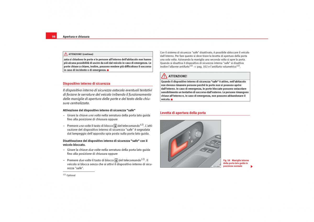 Seat Alhambra I 1 manuale del proprietario / page 100