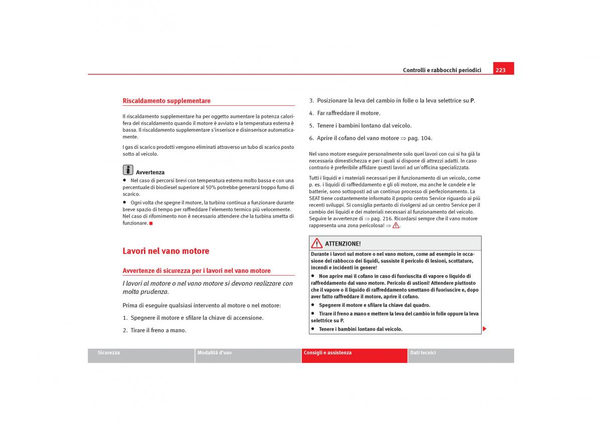 Seat Alhambra I 1 manuale del proprietario / page 225