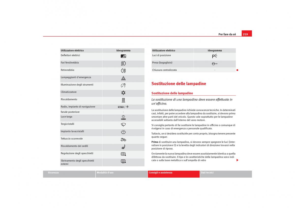 Seat Alhambra I 1 manuale del proprietario / page 261