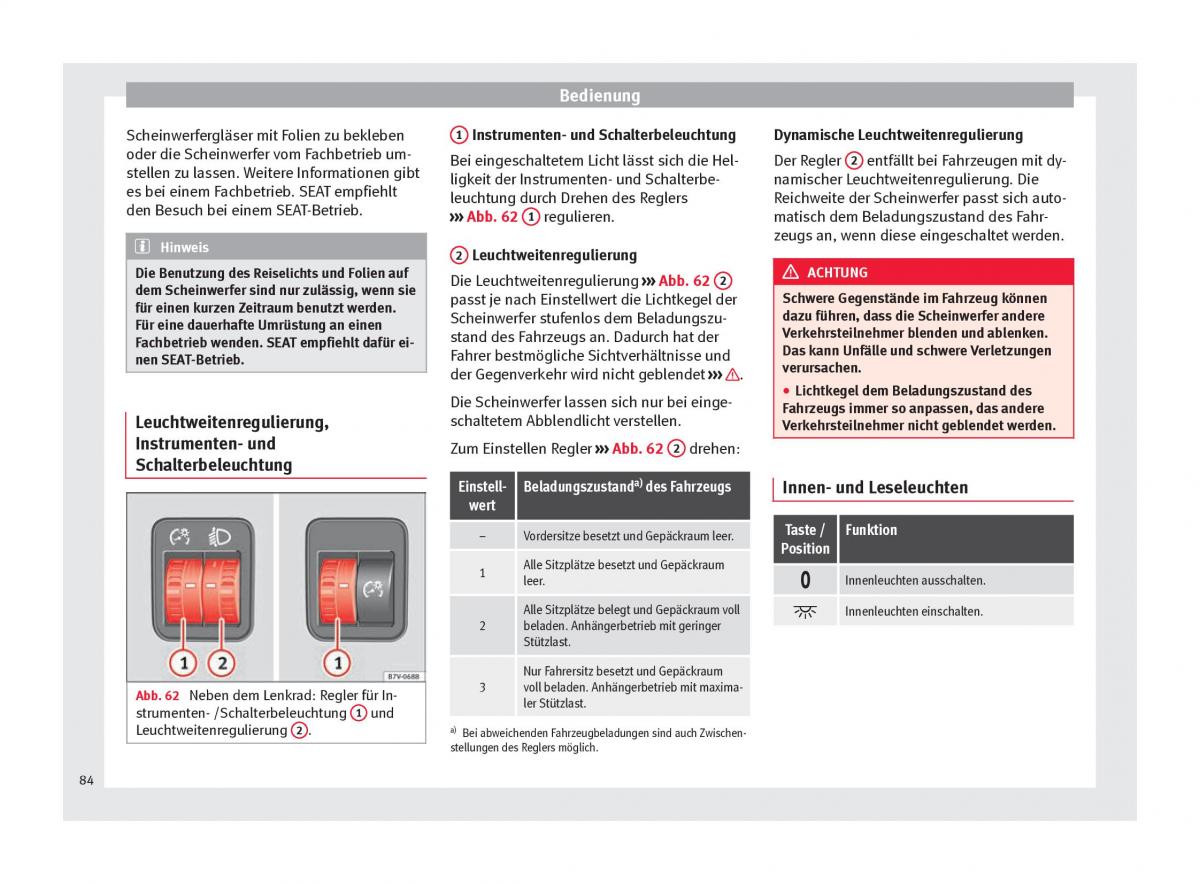 Seat Alhambra II 2 Handbuch / page 86