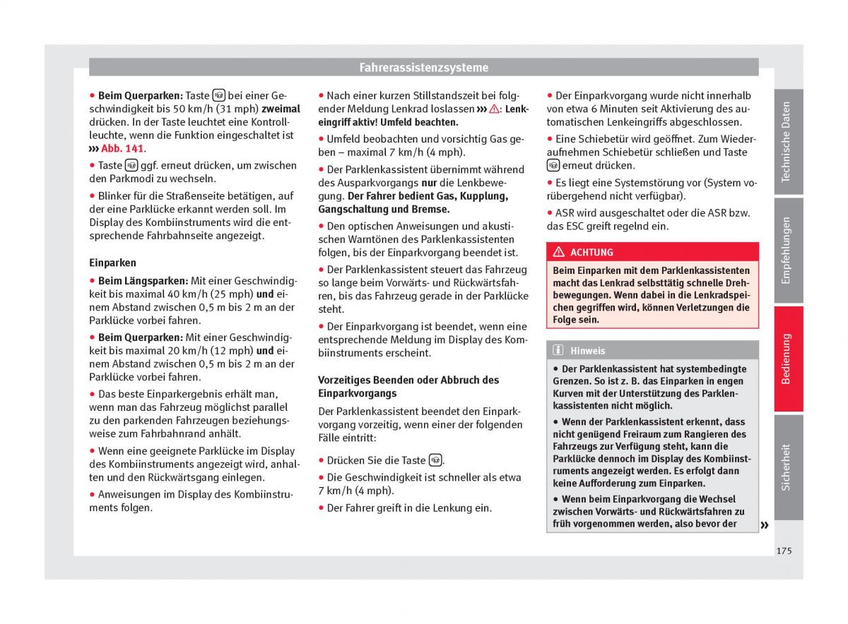 Seat Alhambra II 2 Handbuch / page 177