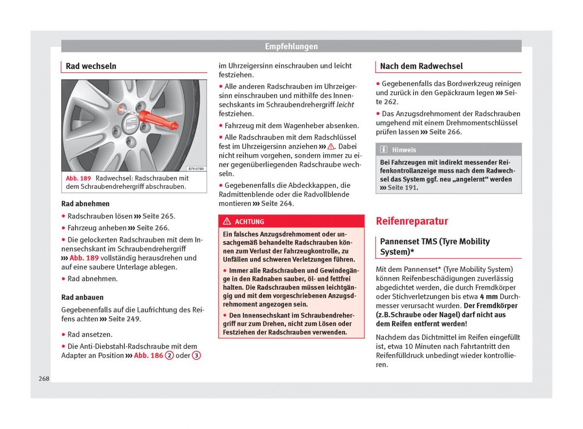 Seat Alhambra II 2 Handbuch / page 270