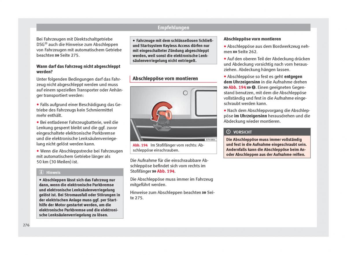 Seat Alhambra II 2 Handbuch / page 278