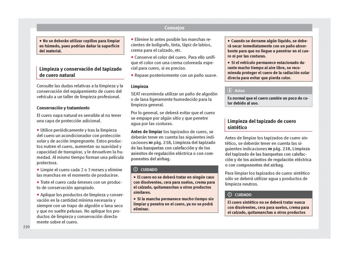 Seat Alhambra II 2 manual del propietario / page 222