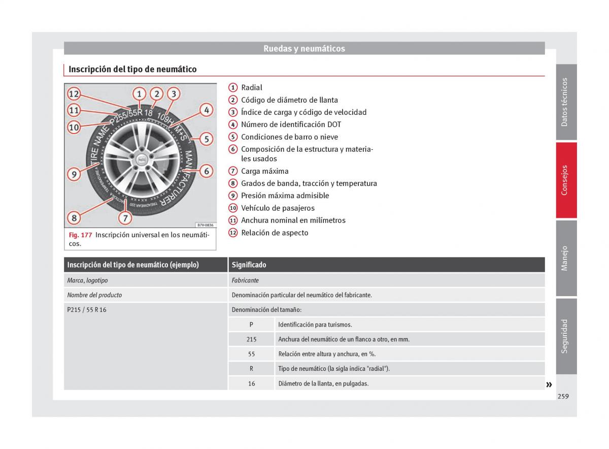 Seat Alhambra II 2 manual del propietario / page 261