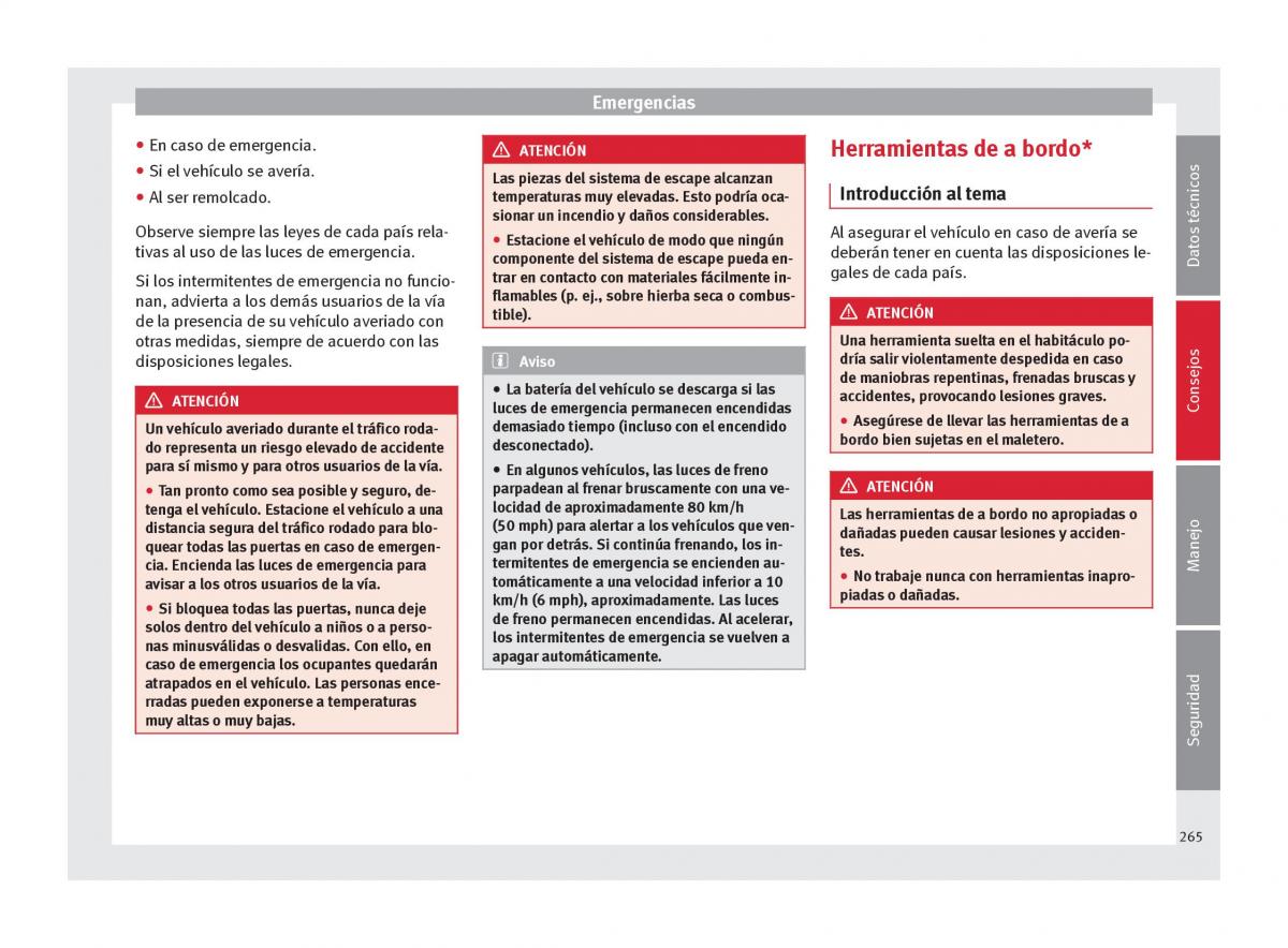 Seat Alhambra II 2 manual del propietario / page 267