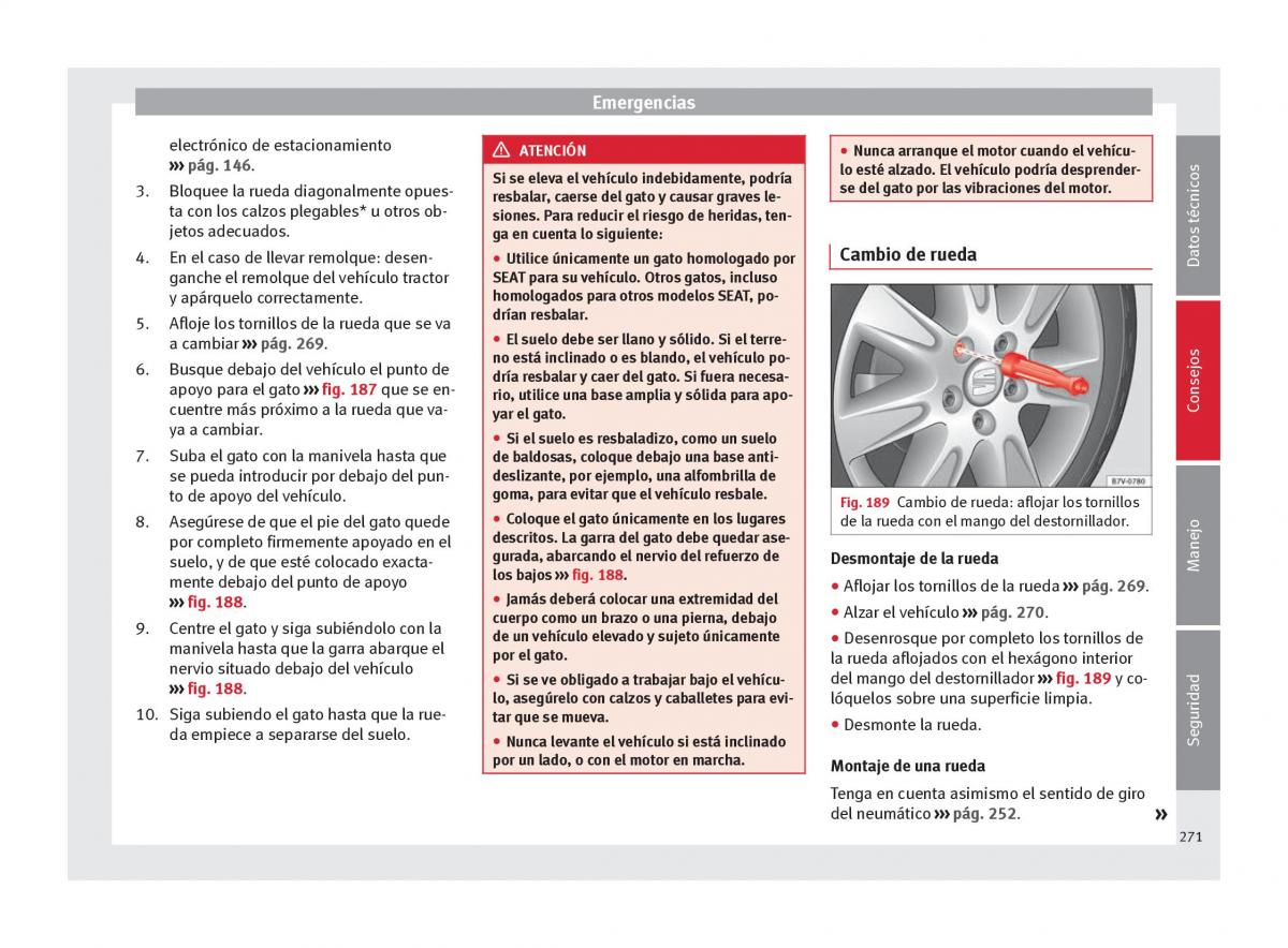 Seat Alhambra II 2 manual del propietario / page 273