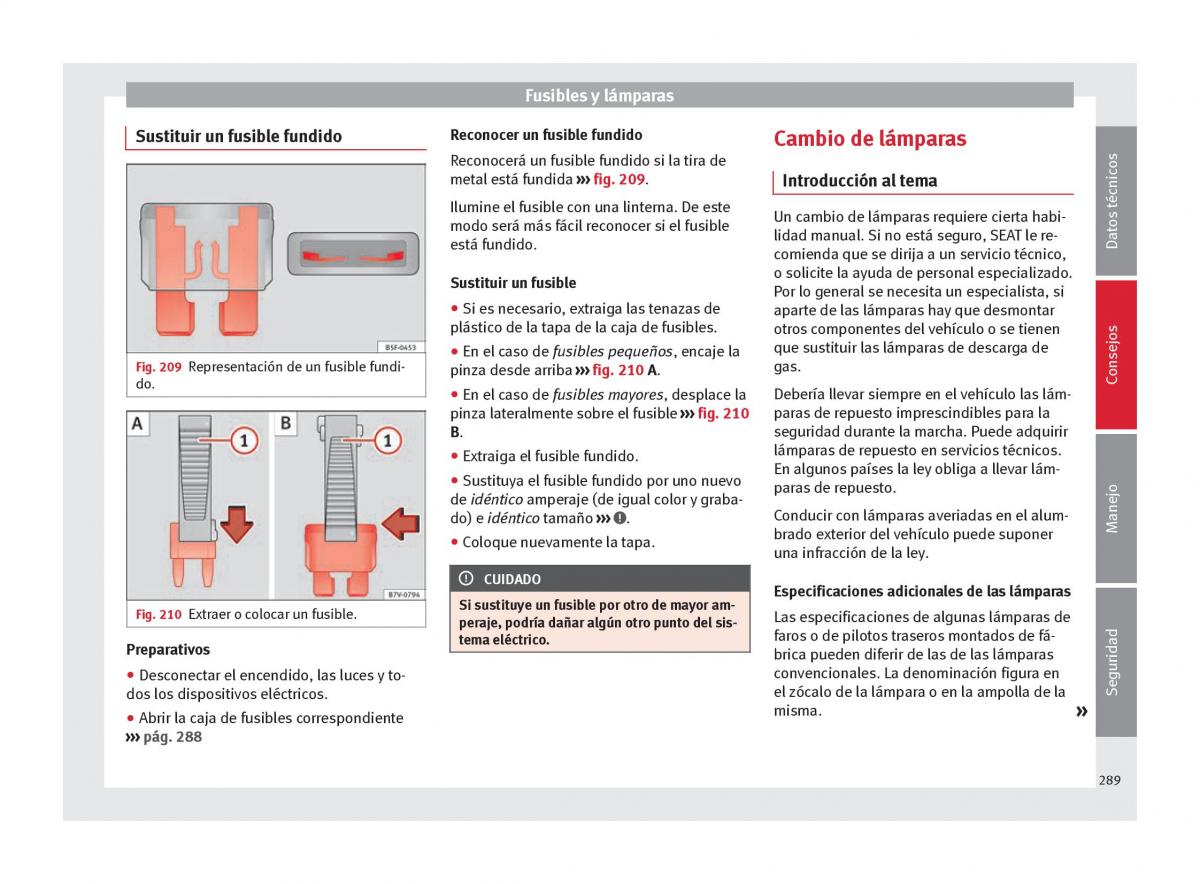 Seat Alhambra II 2 manual del propietario / page 291