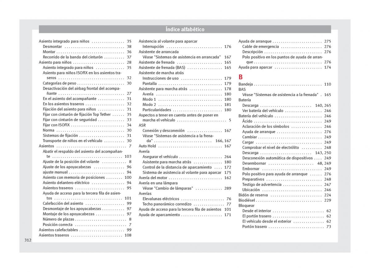 Seat Alhambra II 2 manual del propietario / page 314