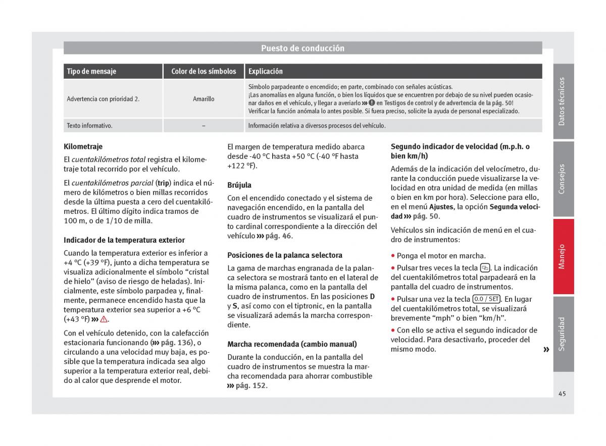 Seat Alhambra II 2 manual del propietario / page 47