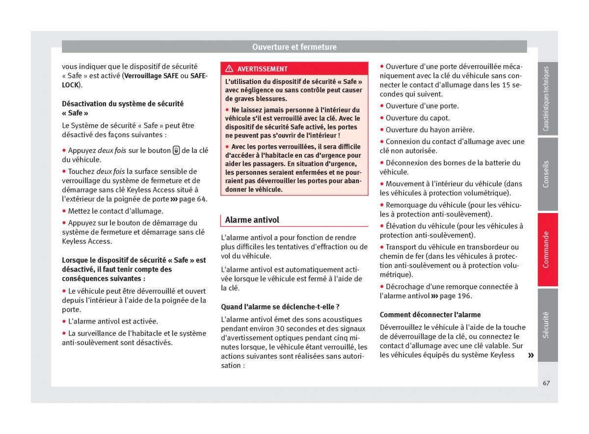 Seat Alhambra II 2 manuel du proprietaire / page 69