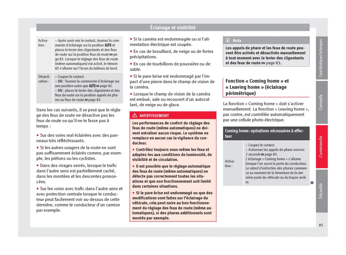 Seat Alhambra II 2 manuel du proprietaire / page 87