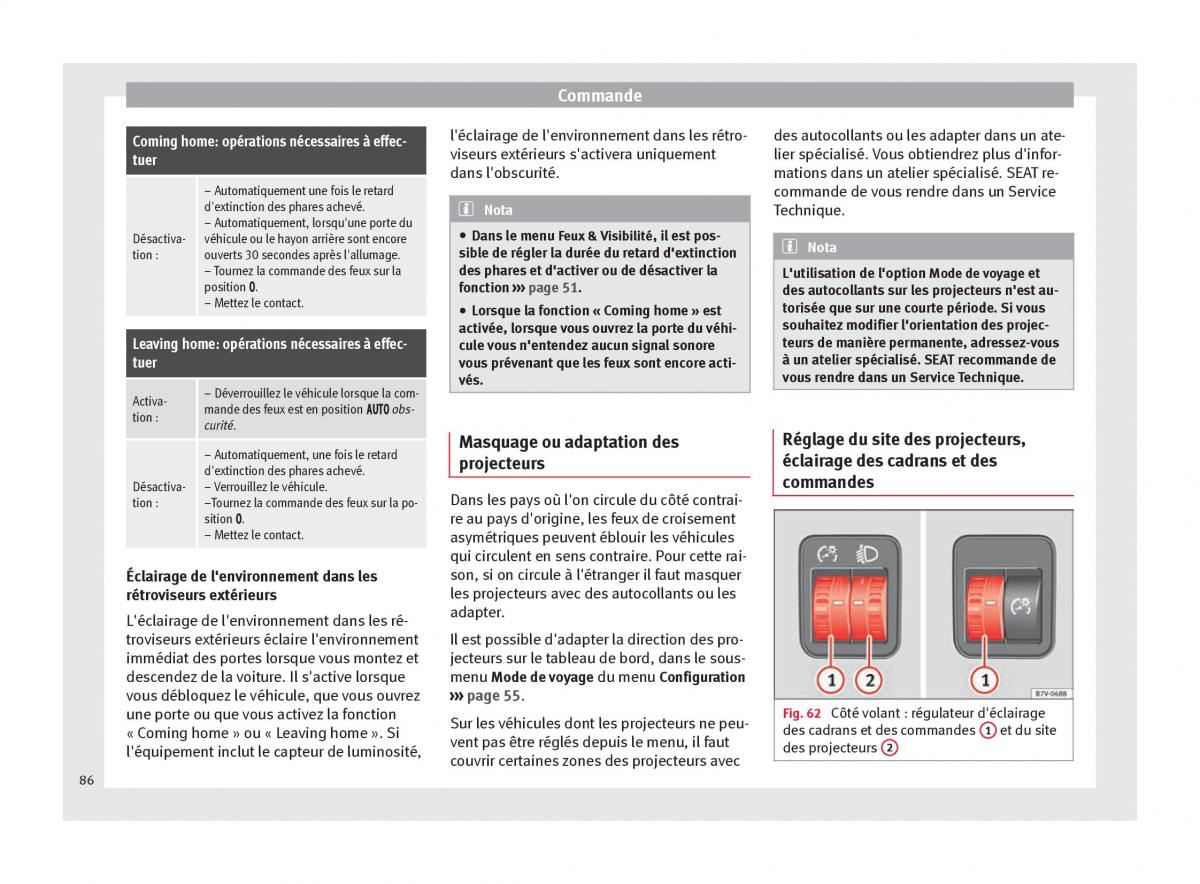 Seat Alhambra II 2 manuel du proprietaire / page 88