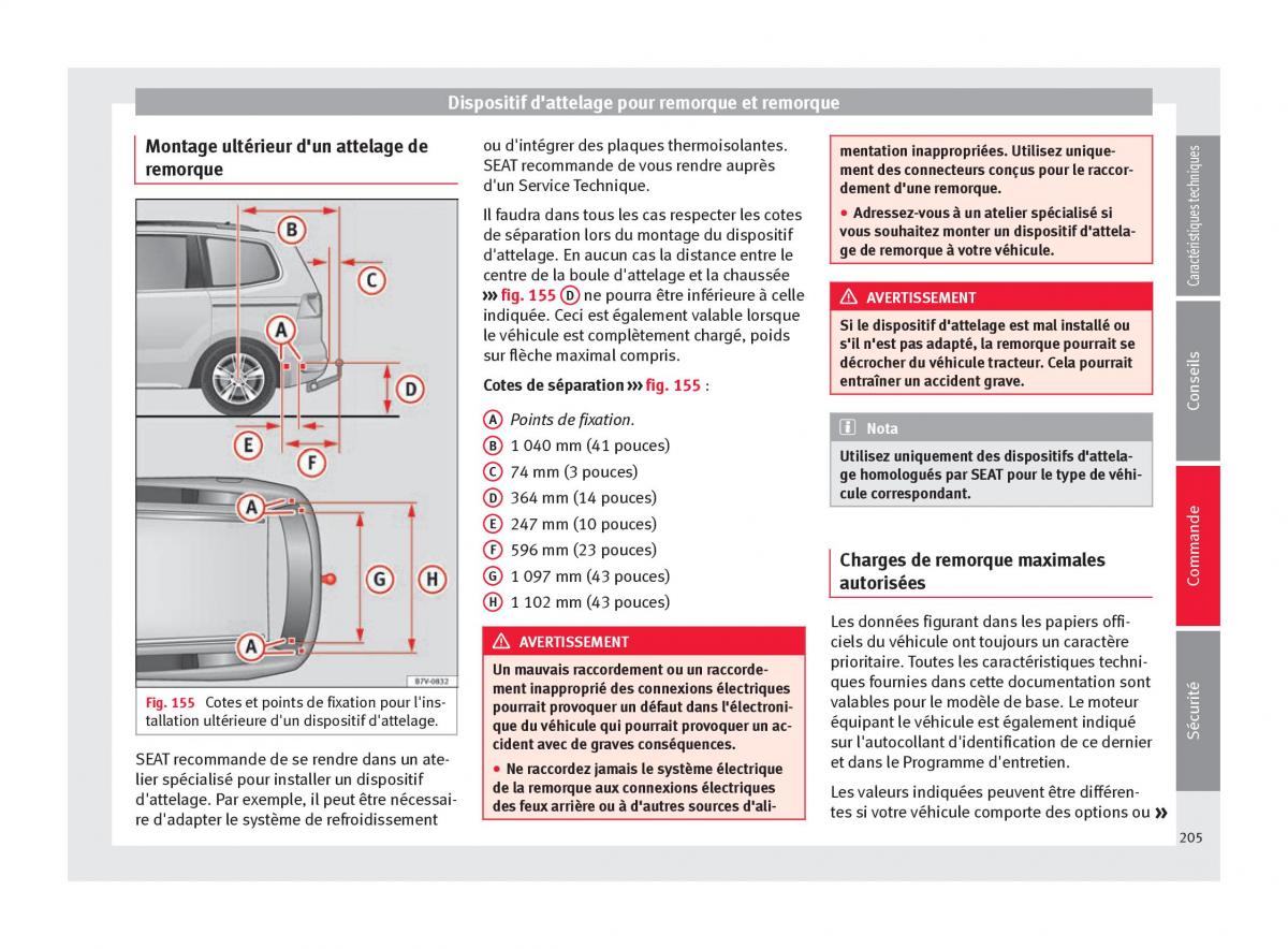 Seat Alhambra II 2 manuel du proprietaire / page 207