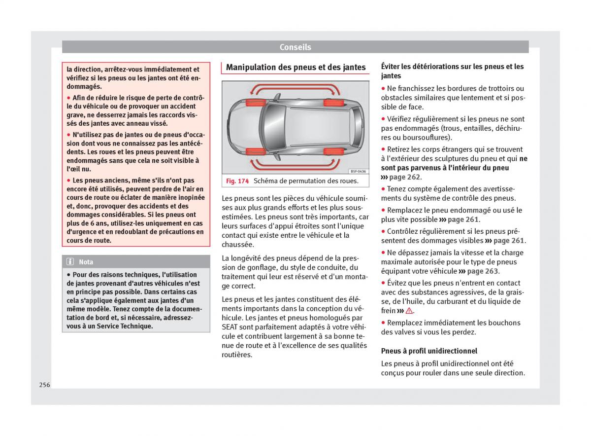 Seat Alhambra II 2 manuel du proprietaire / page 258