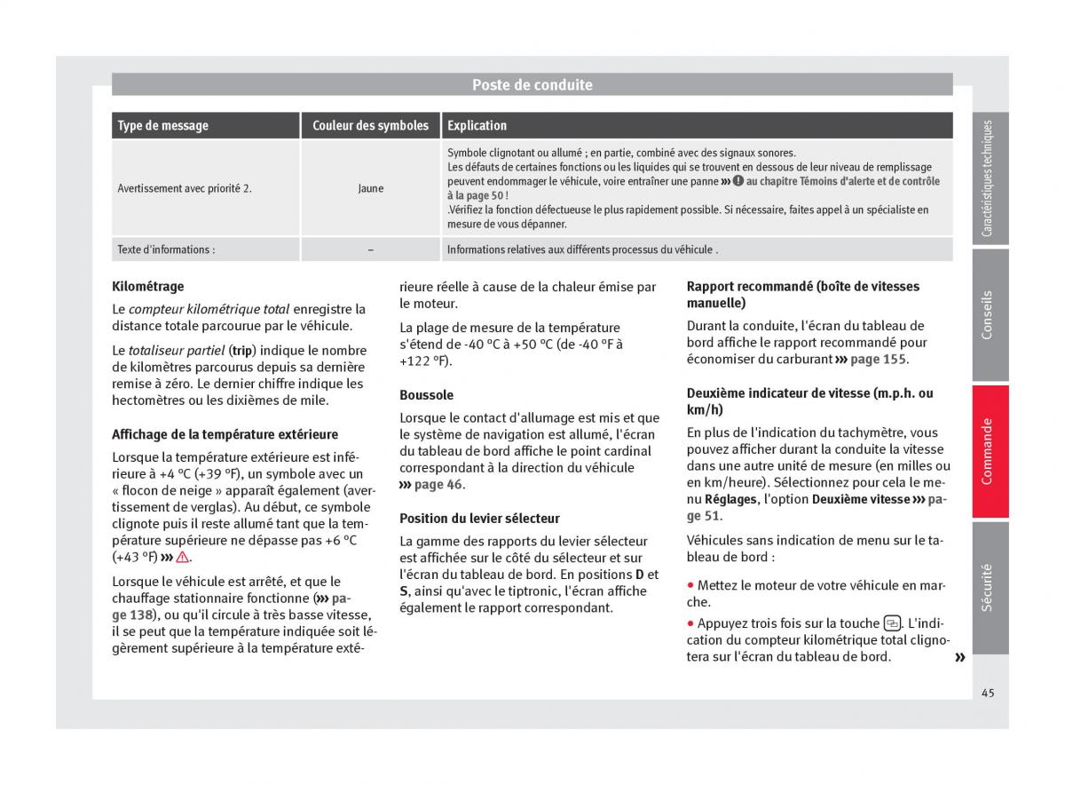 Seat Alhambra II 2 manuel du proprietaire / page 47