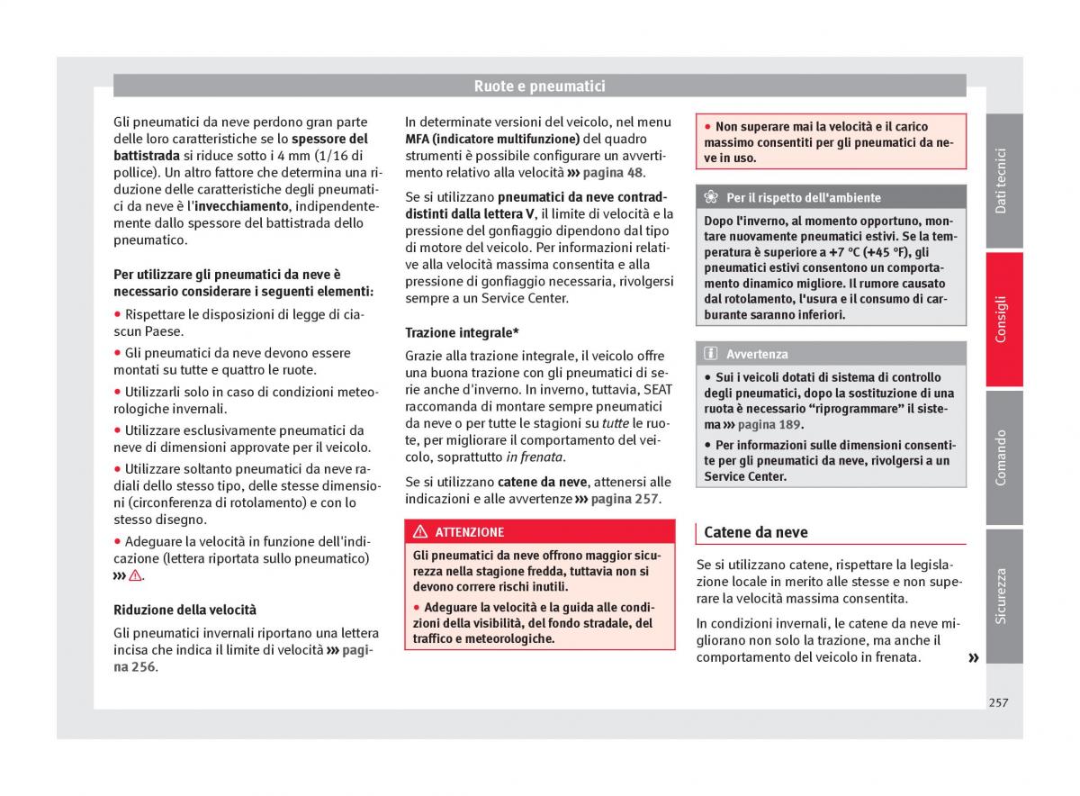 Seat Alhambra II 2 manuale del proprietario / page 259