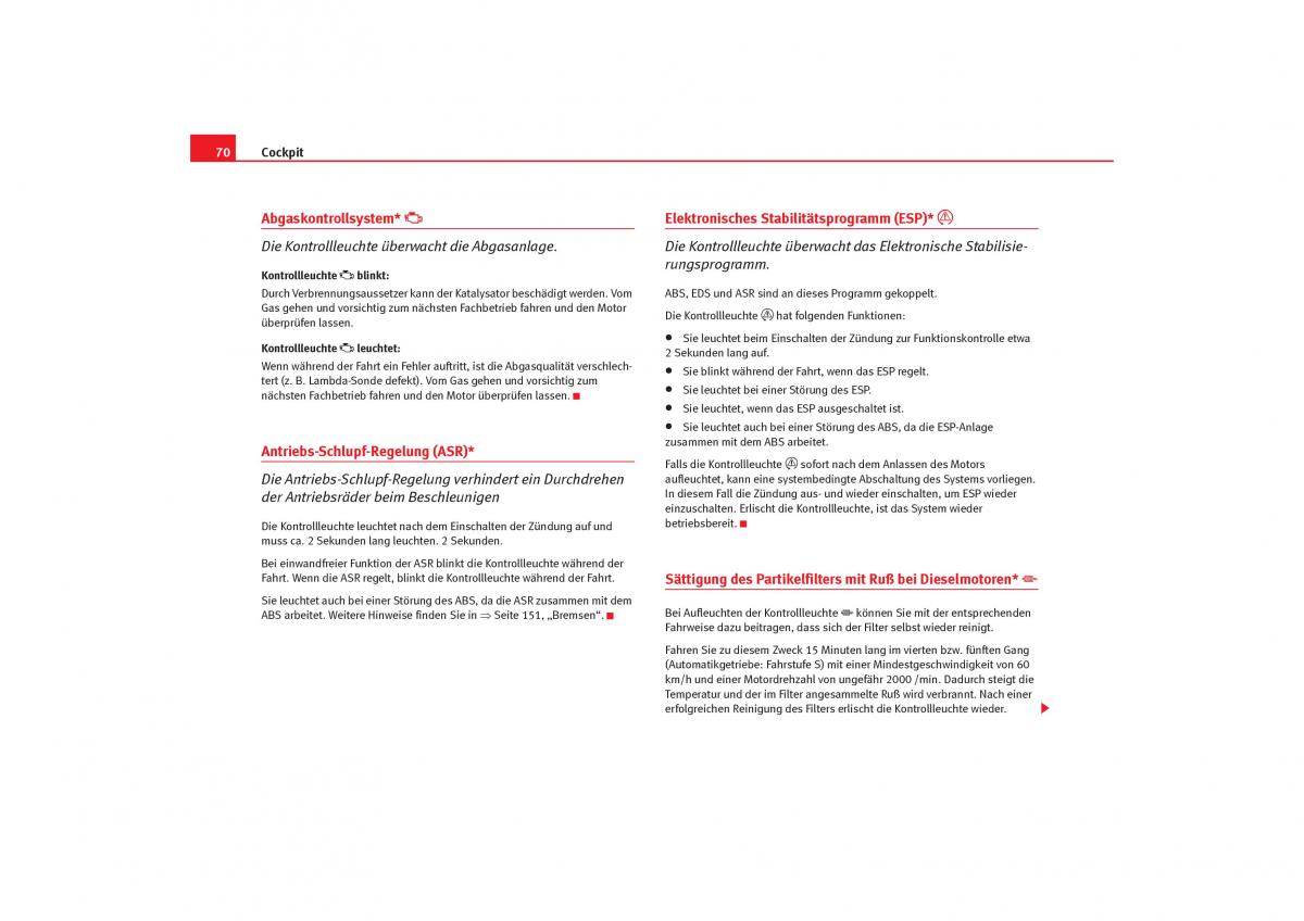 Seat Cordoba II 2 Handbuch / page 72