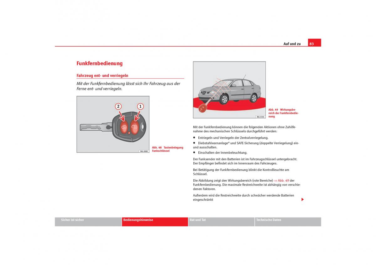 Seat Cordoba II 2 Handbuch / page 85